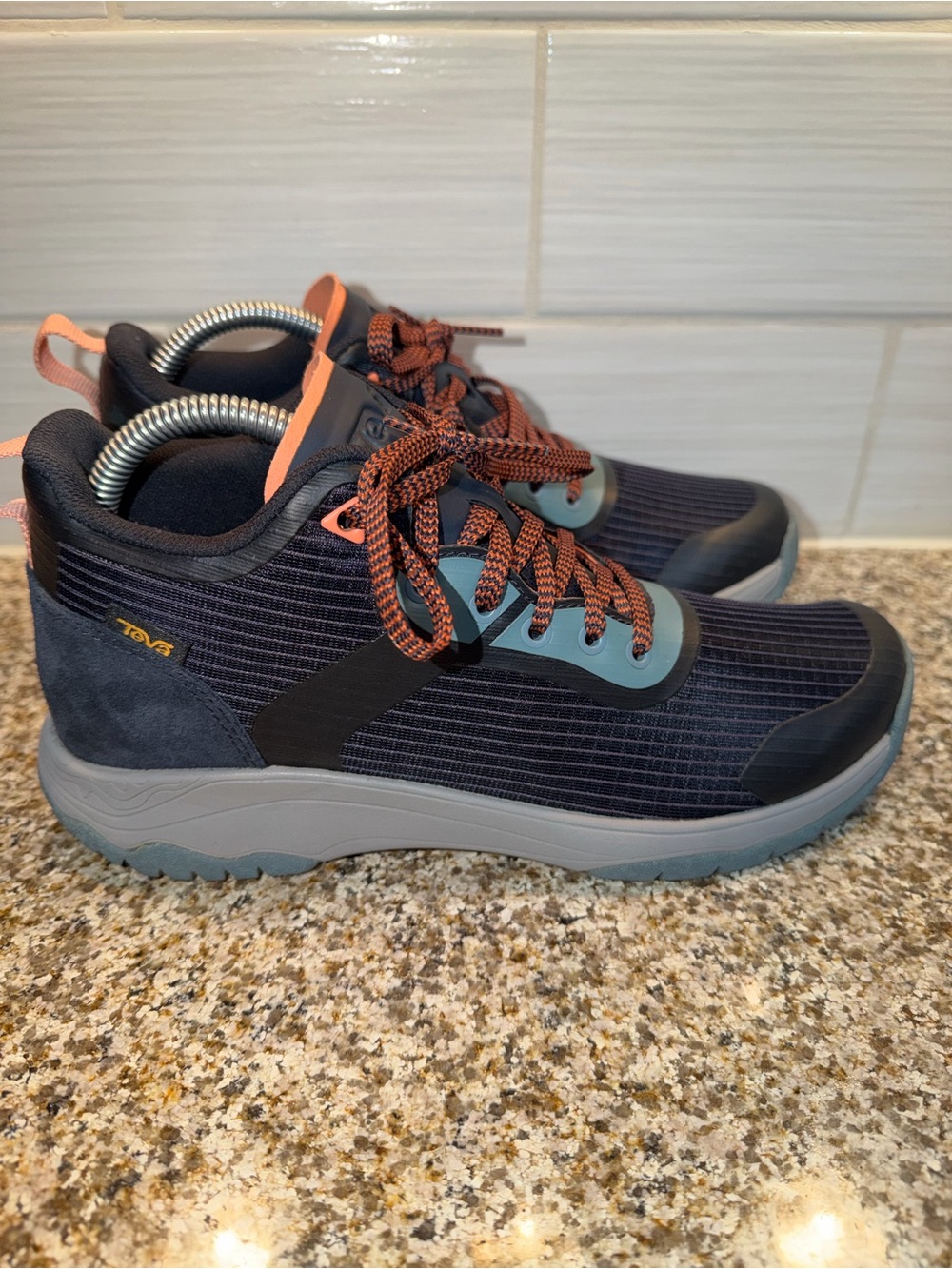 Teva Navy and Coral Women's Trail Sneakers
